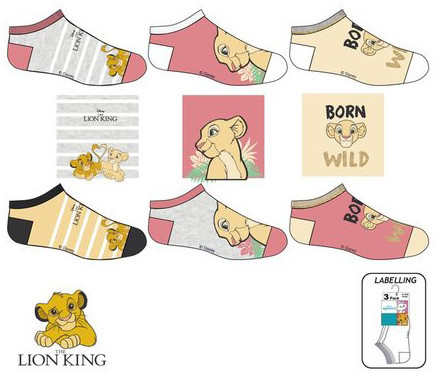 Disney The Lion King Kids Ankle Socks 23-34