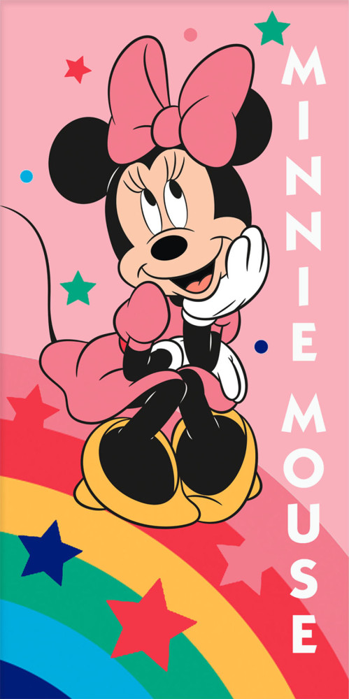 Disney Minnie  Rainbow Star bath towel, beach towel 70x140 cm