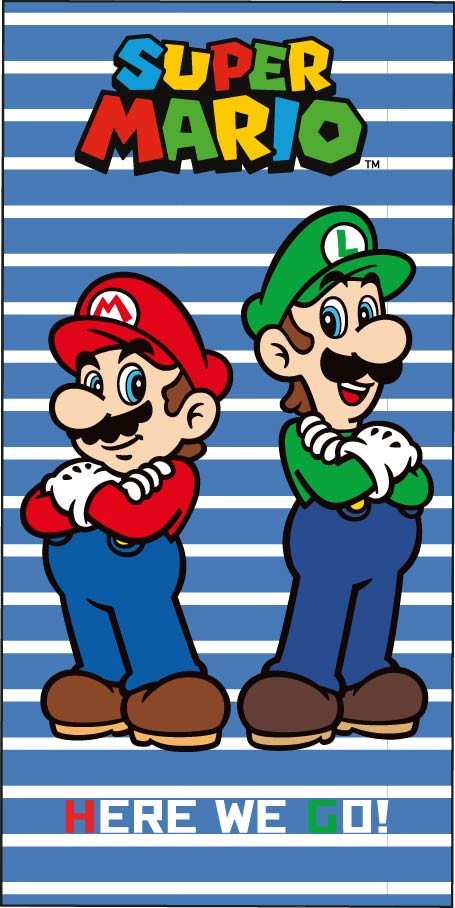 Super Mario Here We Go bath towel, beach towel 70x140cm