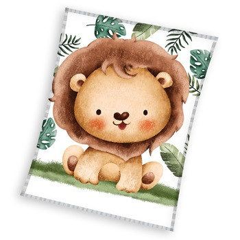 Lion Giggles coral fleece blanket 110x140cm