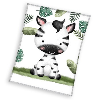 Zebra Leafy coral fleece blanket 110x140cm