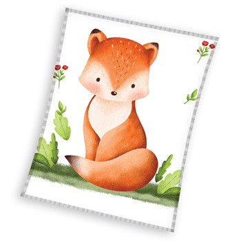 Fox Rusty coral fleece polar blanket 110x140cm