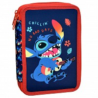 Disney Lilo and Stitch Chillin filled pencil case, double tier