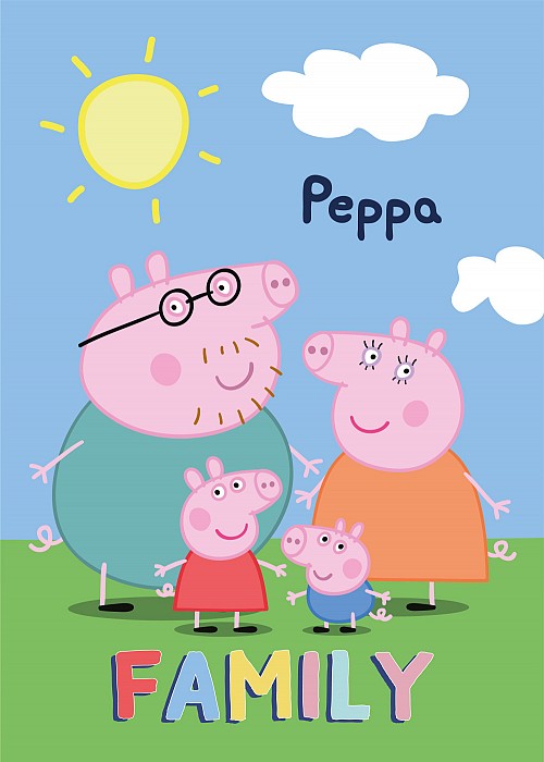 Peppa Pig Family Fleece Blanket 100x140cm