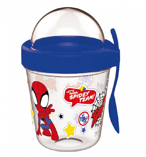Spiderman Spidey cup with snack holder, lid and spoon 350 ml
