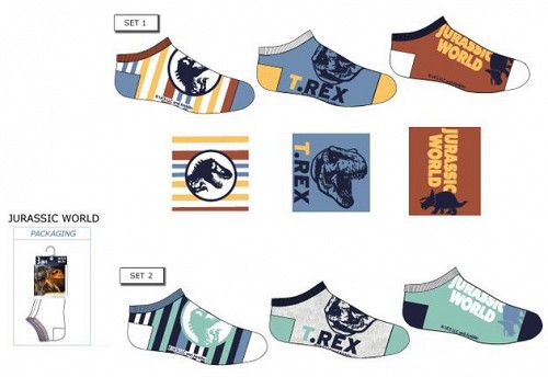 Jurassic World children's secret socks 23-34