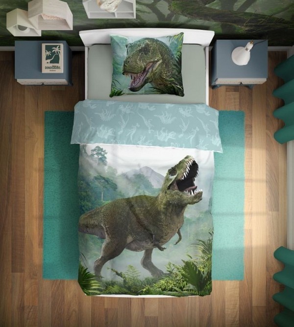 Dinosaur T-Rex Forest Bedding Set 140×200cm, 70×90 cm