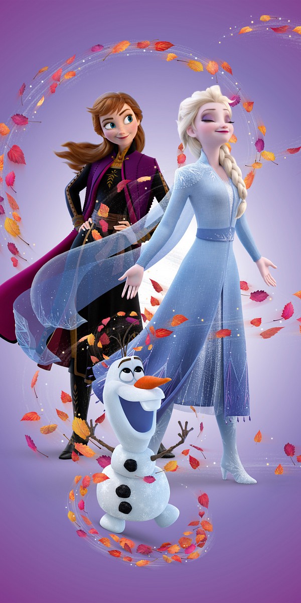 Disney Frozen Leaves Magic bath towel, beach towel 70x140 cm