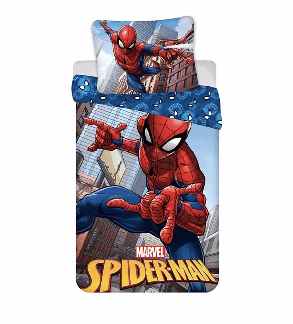 Spiderman Blue childrens bedding set 100×135 cm, 40×60 cm