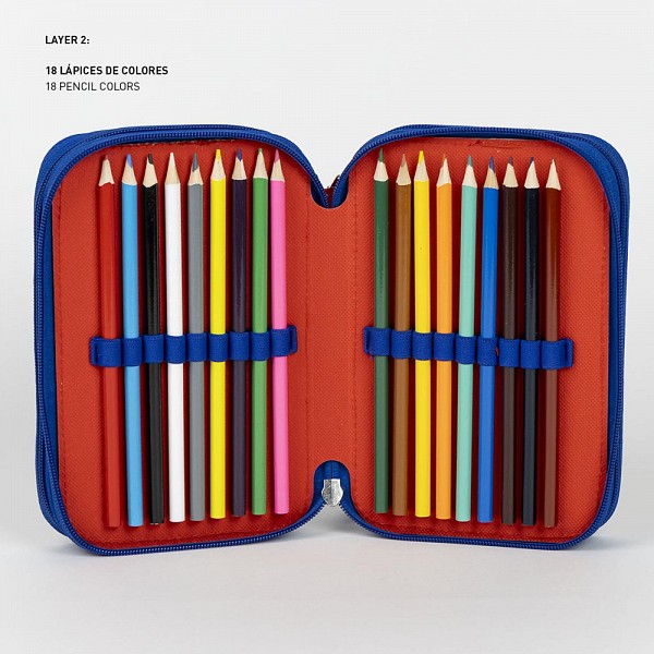 Avengers Team 3-layer filled pencil case