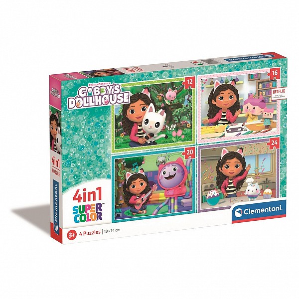 Gabbys Dollhouse Activities 4 in 1 Puzzle Clementoni  CMC21524