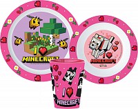 Minecraft dinner set, micro plastic set, cup 260 ml