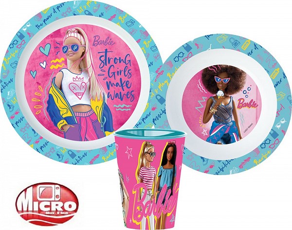 Barbie dinner set, microwave-safe plastic set, with 260 ml cup