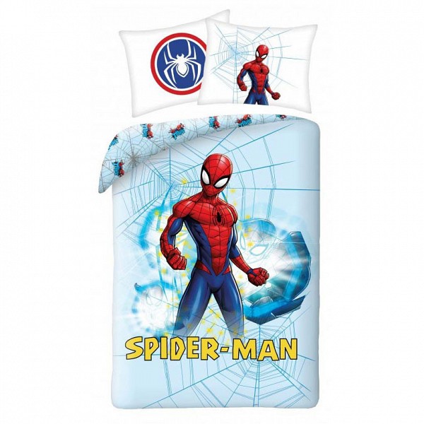 Spiderman Light Blue bedding cover 140×200cm, 70×90 cm