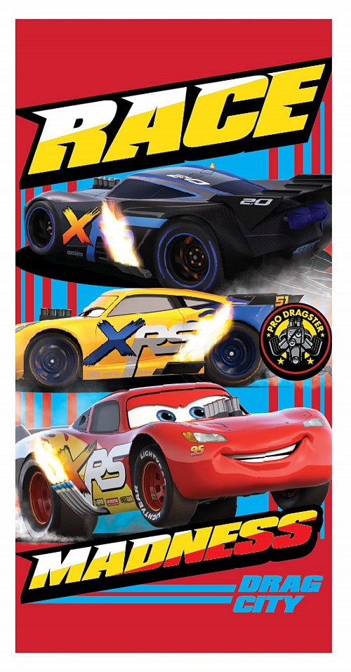 Disney Cars Race bath towel, beach towel 70x137 cm (Fast Dry)