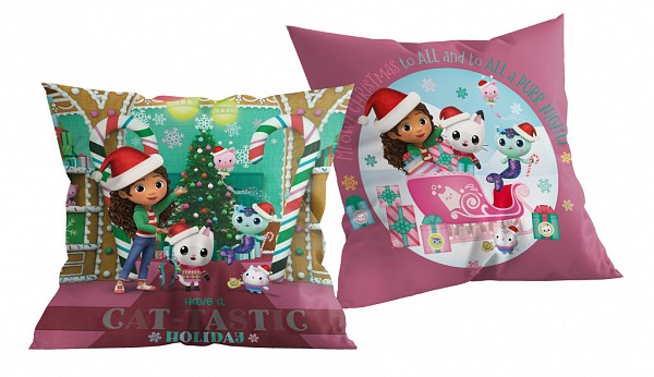 Gabbys Dollhouse Cat-tastic Holiday Christmas decorative pillow 40x40 cm