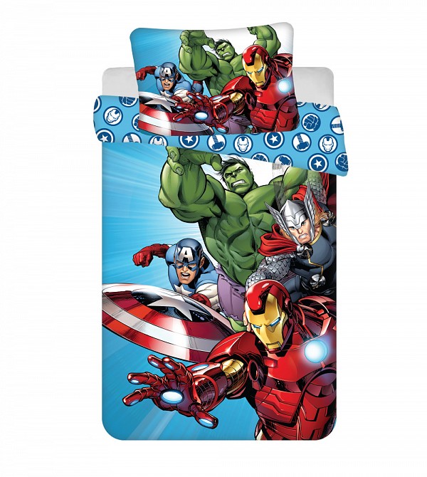 Avengers Light Blue childrens bedding set 100×135 cm, 40×60 cm