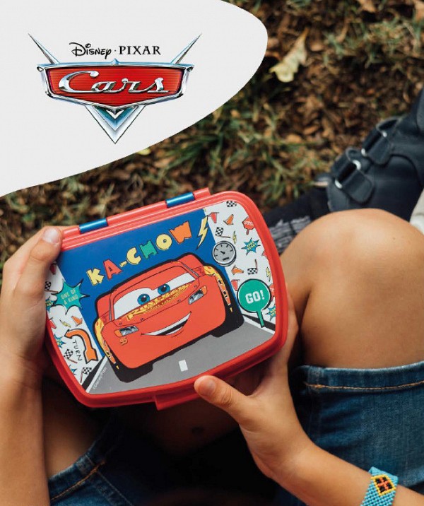 Disney Cars Lets Race funny Plastic Sandwich Box