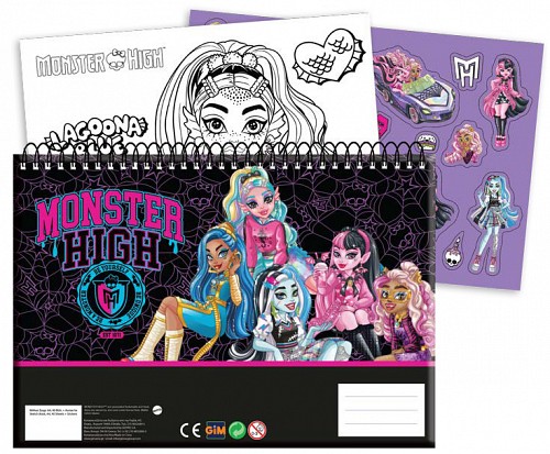 Monster High Crew A/4 spiral sketchbook with 40 pages and stickers