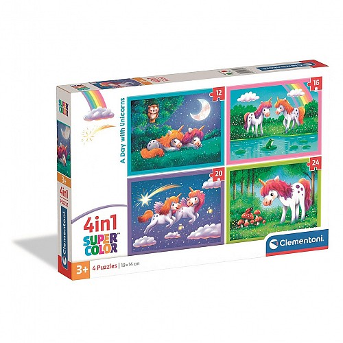 Unicorn One Day 4-in-1 puzzle Clementoni