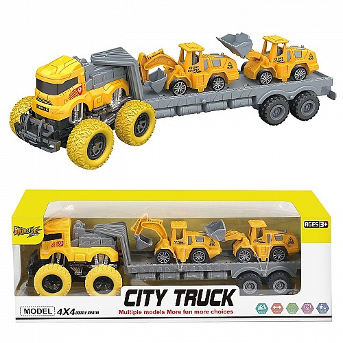 Νταλίκα friction + 2 δομικά pull back 41x14x11cm ToyMarkt 902365